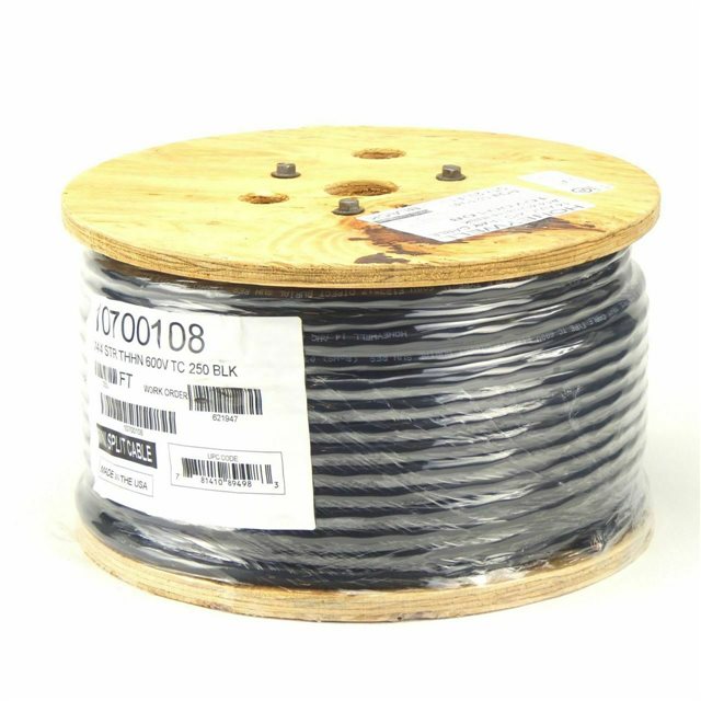 Honeywell 10700108 - 14/4 Stranded THHN 600V Tray Cable Black Minisplit Wire Black 250' Roll