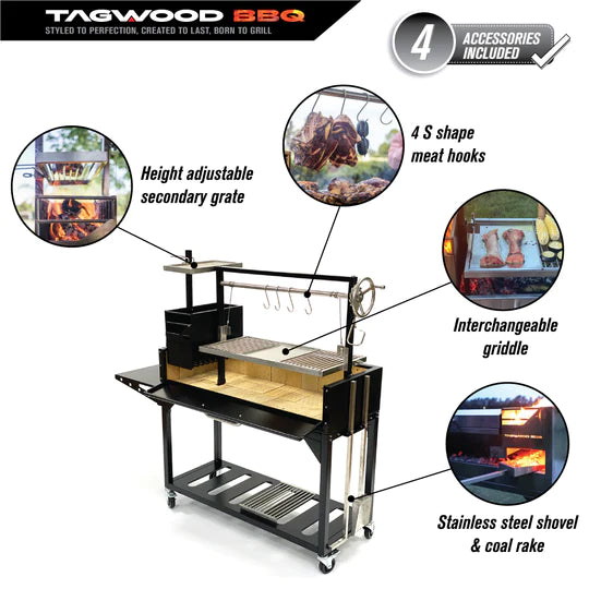 Tagwood BBQ Argentine Santa Maria Wood Fire & Charcoal Gaucho Grill | BBQ03SI