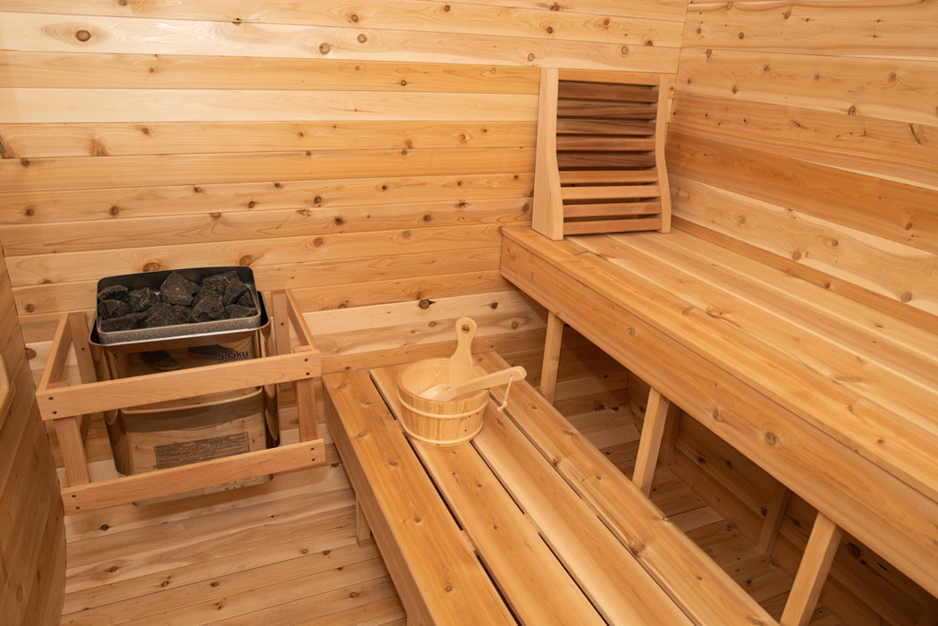 Dundalk Canadian Timber Luna White Cedar Outdoor Sauna | 2-4 People | Wood or Electric Heater  Dundalk Leisurecraft   