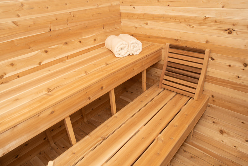 Dundalk Canadian Timber Luna White Cedar Outdoor Sauna | 2-4 People | Wood or Electric Heater  Dundalk Leisurecraft   