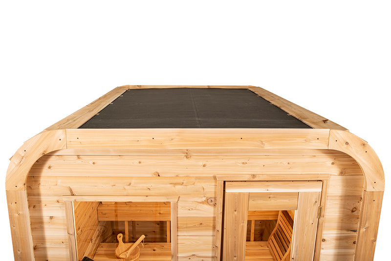 Dundalk Canadian Timber Luna White Cedar Outdoor Sauna | 2-4 People | Wood or Electric Heater  Dundalk Leisurecraft   