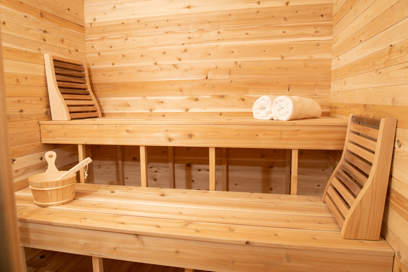 Dundalk Canadian Timber Luna White Cedar Outdoor Sauna | 2-4 People | Wood or Electric Heater  Dundalk Leisurecraft   