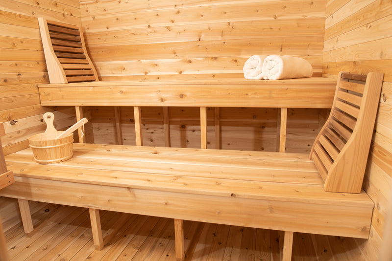 Dundalk Canadian Timber Luna White Cedar Outdoor Sauna | 2-4 People | Wood or Electric Heater  Dundalk Leisurecraft   