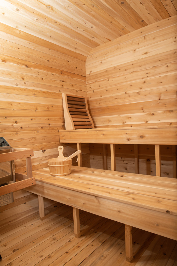 Dundalk Canadian Timber Luna White Cedar Outdoor Sauna | 2-4 People | Wood or Electric Heater  Dundalk Leisurecraft   