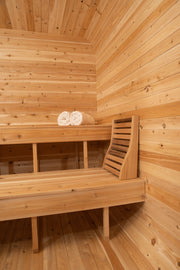 Dundalk Canadian Timber Luna White Cedar Outdoor Sauna | 2-4 People | Wood or Electric Heater  Dundalk Leisurecraft   