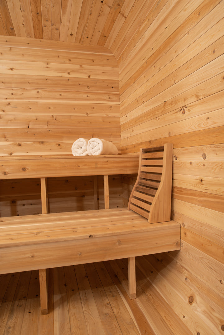 Dundalk Canadian Timber Luna White Cedar Outdoor Sauna | 2-4 People | Wood or Electric Heater  Dundalk Leisurecraft   