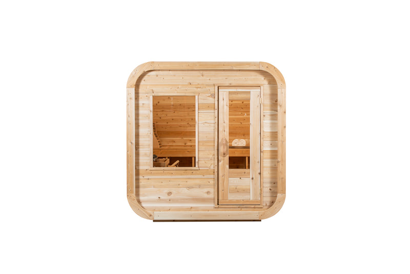 Dundalk Canadian Timber Luna White Cedar Outdoor Sauna | 2-4 People | Wood or Electric Heater  Dundalk Leisurecraft   