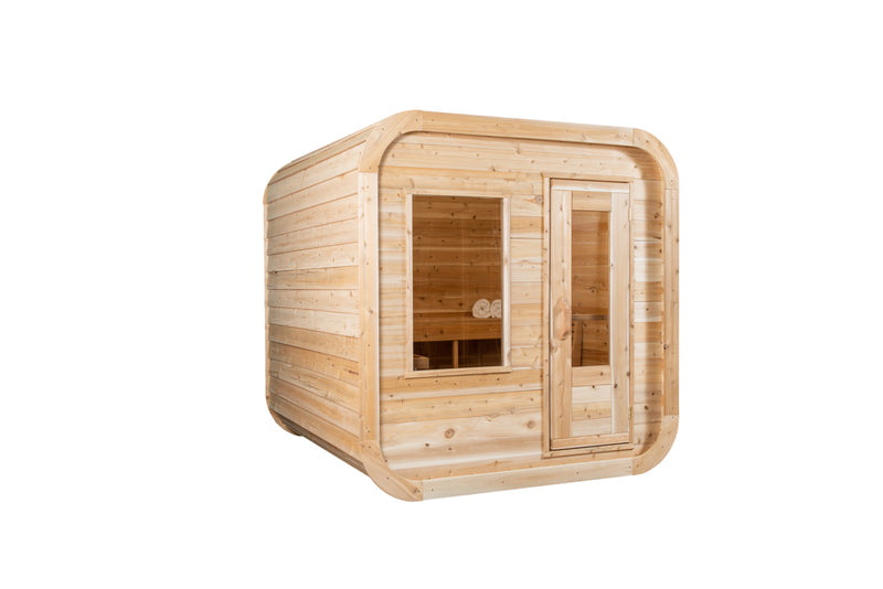 Dundalk Canadian Timber Luna White Cedar Outdoor Sauna | 2-4 People | Wood or Electric Heater  Dundalk Leisurecraft   