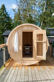 Dundalk 4 Person White Cedar Outdoor Sauna Harmony | 2-4 People | Wood or Electric Heater  Dundalk Leisurecraft   
