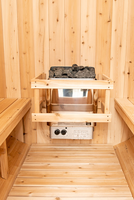 Dundalk 4 Person White Cedar Outdoor Sauna Harmony | 2-4 People | Wood or Electric Heater  Dundalk Leisurecraft   