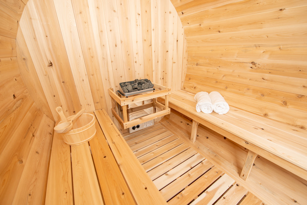 Dundalk 4 Person White Cedar Outdoor Sauna Harmony | 2-4 People | Wood or Electric Heater  Dundalk Leisurecraft   