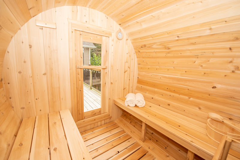 Dundalk 4 Person White Cedar Outdoor Sauna Harmony | 2-4 People | Wood or Electric Heater  Dundalk Leisurecraft   