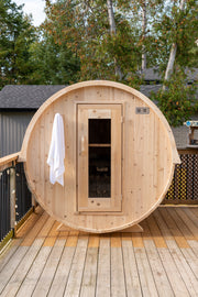 Dundalk 4 Person White Cedar Outdoor Sauna Harmony | 2-4 People | Wood or Electric Heater  Dundalk Leisurecraft   