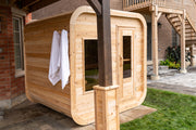 Dundalk Canadian Timber Luna White Cedar Outdoor Sauna | 2-4 People | Wood or Electric Heater  Dundalk Leisurecraft   