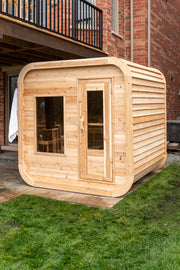 Dundalk Canadian Timber Luna White Cedar Outdoor Sauna | 2-4 People | Wood or Electric Heater  Dundalk Leisurecraft   