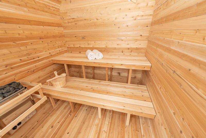 Dundalk Canadian Timber Luna White Cedar Outdoor Sauna | 2-4 People | Wood or Electric Heater  Dundalk Leisurecraft   