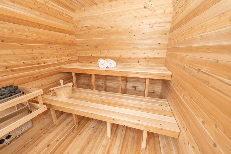 Dundalk Canadian Timber Luna White Cedar Outdoor Sauna | 2-4 People | Wood or Electric Heater  Dundalk Leisurecraft   