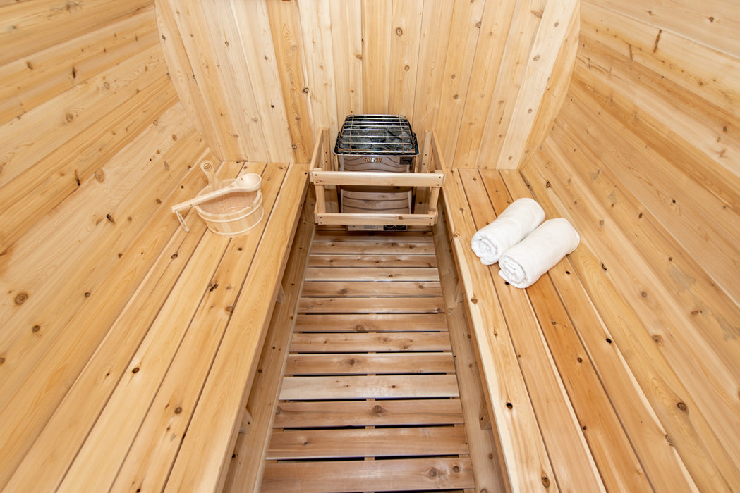 Dundalk 4 Person White Cedar Outdoor Sauna Harmony | 2-4 People | Wood or Electric Heater  Dundalk Leisurecraft   