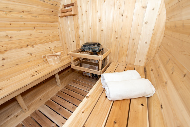Dundalk 4 Person White Cedar Outdoor Sauna Harmony | 2-4 People | Wood or Electric Heater  Dundalk Leisurecraft   