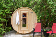 Dundalk 4 Person White Cedar Outdoor Sauna Harmony | 2-4 People | Wood or Electric Heater  Dundalk Leisurecraft   