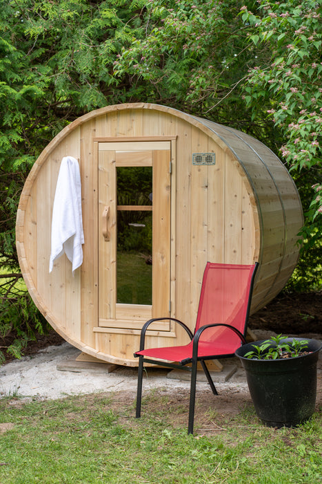 Dundalk 4 Person White Cedar Outdoor Sauna Harmony | 2-4 People | Wood or Electric Heater  Dundalk Leisurecraft   