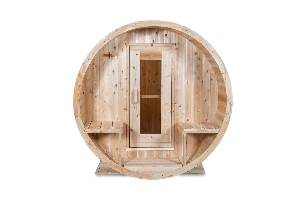 Dundalk Canadian Timber White Cedar Serenity Outdoor Sauna | 2-4 People | Wood or Electric Heater  Dundalk Leisurecraft   