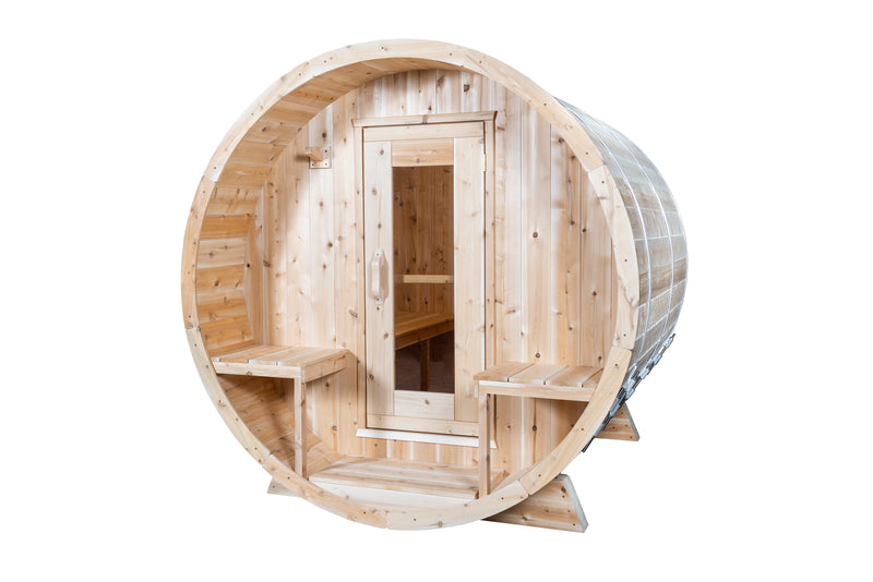 Dundalk Canadian Timber White Cedar Serenity Outdoor Sauna | 2-4 People | Wood or Electric Heater  Dundalk Leisurecraft   