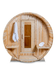 Dundalk Canadian Timber White Cedar Serenity Outdoor Sauna | 2-4 People | Wood or Electric Heater  Dundalk Leisurecraft   