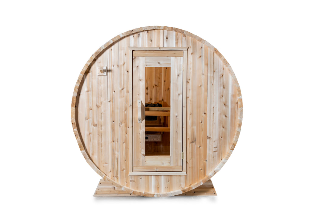 Dundalk 4 Person White Cedar Outdoor Sauna Harmony | 2-4 People | Wood or Electric Heater  Dundalk Leisurecraft   