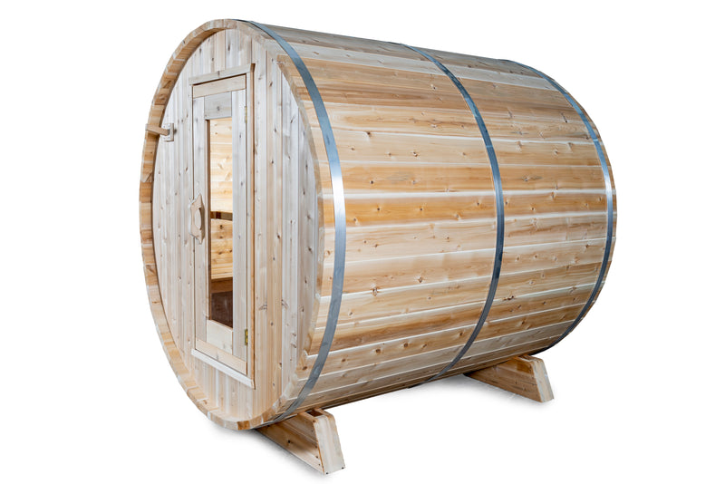 Dundalk 4 Person White Cedar Outdoor Sauna Harmony | 2-4 People | Wood or Electric Heater  Dundalk Leisurecraft   