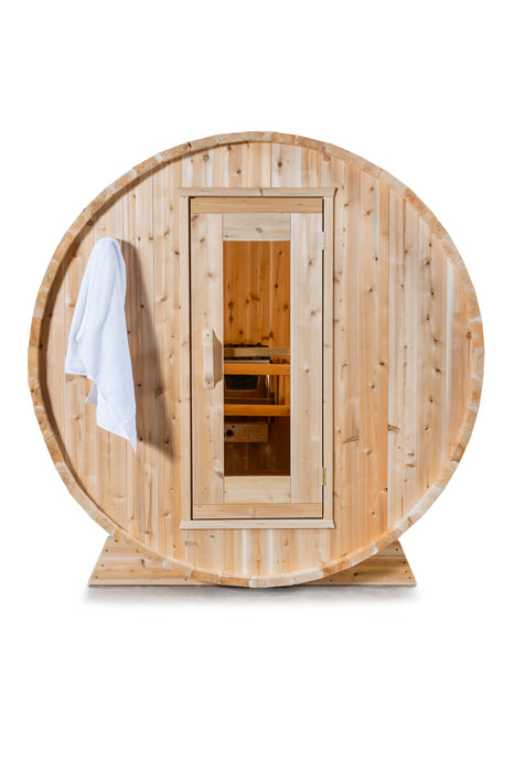 Dundalk 4 Person White Cedar Outdoor Sauna Harmony | 2-4 People | Wood or Electric Heater  Dundalk Leisurecraft   