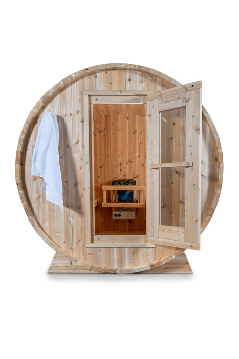 Dundalk 4 Person White Cedar Outdoor Sauna Harmony | 2-4 People | Wood or Electric Heater  Dundalk Leisurecraft   