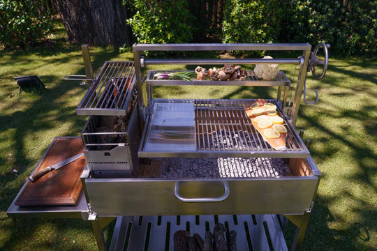 Tagwood BBQ XL Argentine Wood Fire & Charcoal Grill | BBQ23SS -OPEN FIRE COOKING