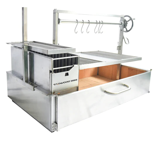 Tagwood BBQ XL Built-In Argentine Wood Fire & Charcoal Grill OPEN FIRE COOKING | BBQ25SS
