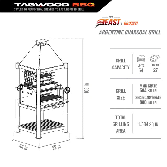 Tagwood BBQ Argentine Wood Fire & Charcoal Grill