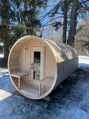 Dundalk Canadian Timber White Cedar Serenity Outdoor Sauna | 2-4 People | Wood or Electric Heater  Dundalk Leisurecraft   