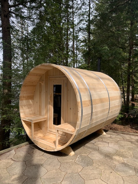 Dundalk Canadian Timber White Cedar Serenity Outdoor Sauna | 2-4 People | Wood or Electric Heater  Dundalk Leisurecraft   