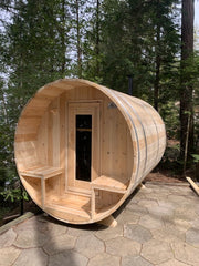 Dundalk Canadian Timber White Cedar Serenity Outdoor Sauna | 2-4 People | Wood or Electric Heater  Dundalk Leisurecraft   