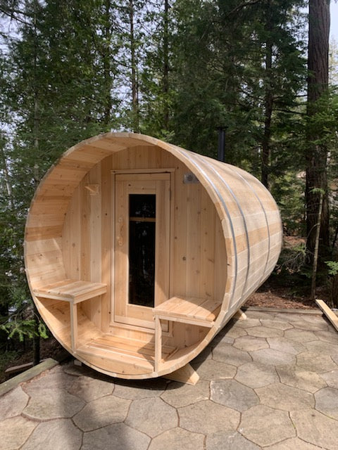Dundalk Canadian Timber White Cedar Serenity Outdoor Sauna | 2-4 People | Wood or Electric Heater  Dundalk Leisurecraft   