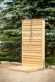 Dundalk Canadian Timber Savannah Standing Outdoor Shower  40" x 40" Platform  Dundalk Leisurecraft   