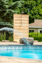 Dundalk Canadian Timber Savannah Standing Outdoor Shower  40" x 40" Platform  Dundalk Leisurecraft   