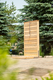 Dundalk Canadian Timber Savannah Standing Outdoor Shower  40" x 40" Platform  Dundalk Leisurecraft   