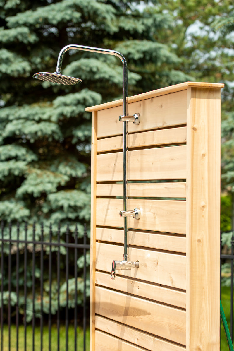 Dundalk Canadian Timber Savannah Standing Outdoor Shower  40" x 40" Platform  Dundalk Leisurecraft   