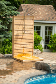 Dundalk Canadian Timber Savannah Standing Outdoor Shower  40" x 40" Platform  Dundalk Leisurecraft   