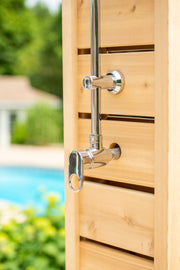 Dundalk Canadian Timber Sierra Pillar Outdoor Shower  31" x 31" Platform  Dundalk Leisurecraft   