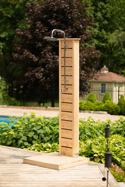 Dundalk Canadian Timber Sierra Pillar Outdoor Shower  31" x 31" Platform  Dundalk Leisurecraft Dundalk Canadian Timber Sierra Pillar Outdoor Shower  + Hot Shower  