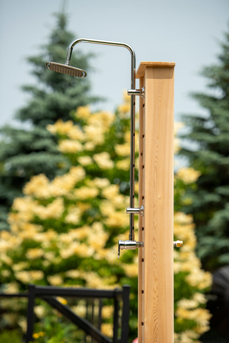 Dundalk Canadian Timber Sierra Pillar Outdoor Shower  31" x 31" Platform  Dundalk Leisurecraft   