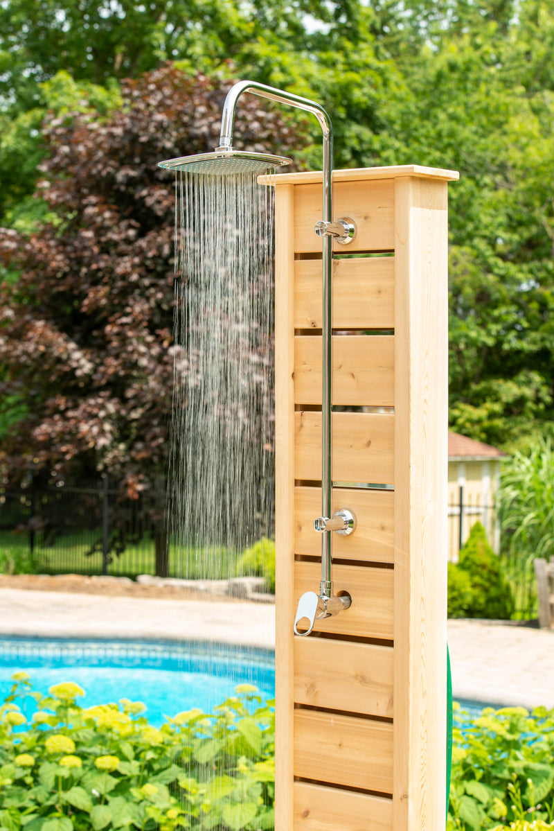 Dundalk Canadian Timber Sierra Pillar Outdoor Shower  31" x 31" Platform  Dundalk Leisurecraft   