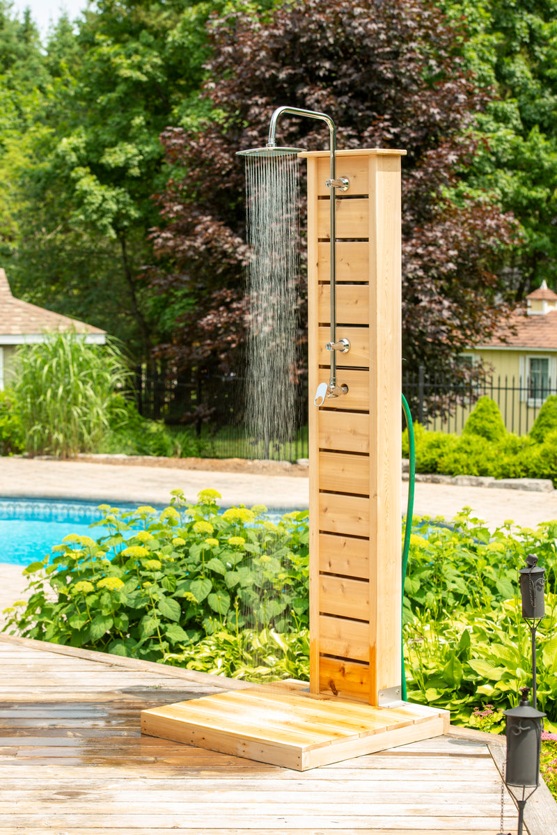 Dundalk Canadian Timber Sierra Pillar Outdoor Shower  31" x 31" Platform  Dundalk Leisurecraft   