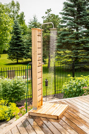 Dundalk Canadian Timber Sierra Pillar Outdoor Shower  31" x 31" Platform  Dundalk Leisurecraft   